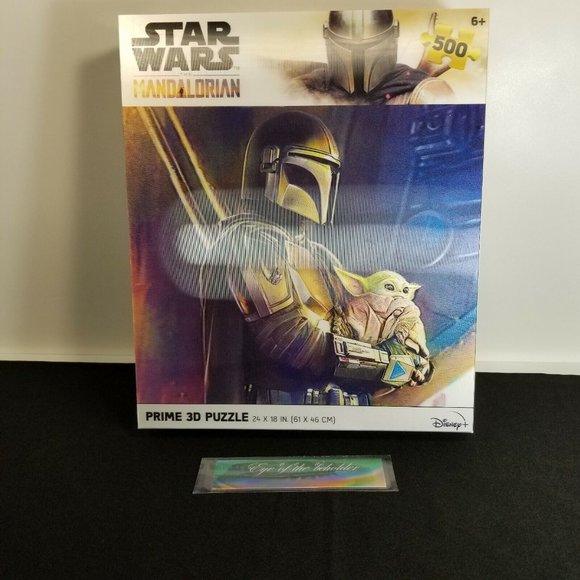 Star Wars the Mandalorian & Baby Yoda Prime 3D Puzzle 500 PC 24 x18 Disney NEW - Picture 1 of 4
